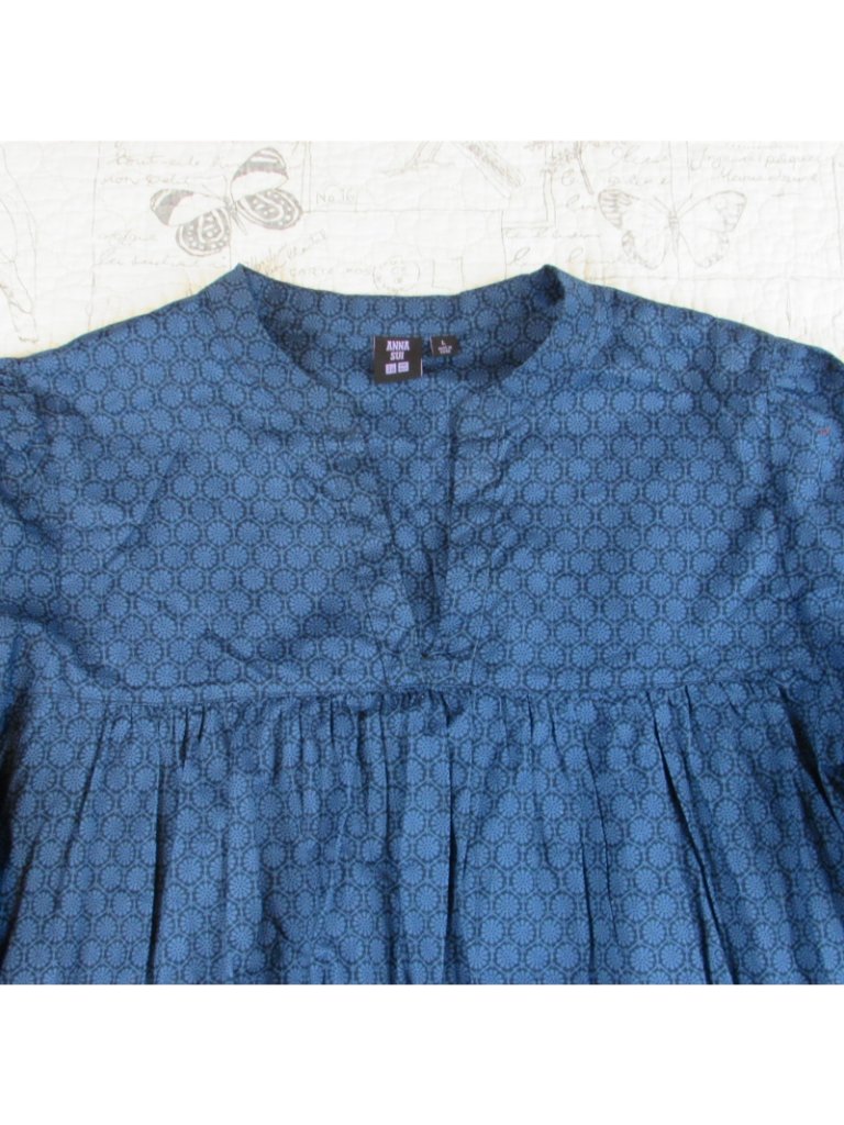 New Uniqlo X Anna Sui Women’s Dress Collaboration Cottage Core Light Weight Sz L — image 6 of 8